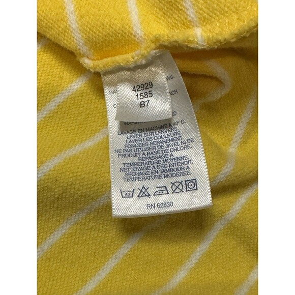 Lands End Women’s Yellow White Stripe Long Sleeve Button Down Shirt Jacket Small - Picture 7 of 7